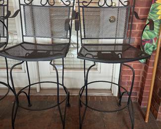 #102	Set of 2 Wrought Iron Swivel Barstools without Cushions (29" Seat Height)	 $150.00 