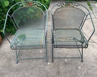 #91	Green Wrought Iron Bouncy Chairs (Set of 4)	 $60.00 