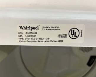 #16	Whirlpool Dryer August 1999	 $100.00 