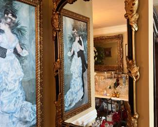 #19	Black & Gold Framed Mirror (27w x 49h)	 $125.00 