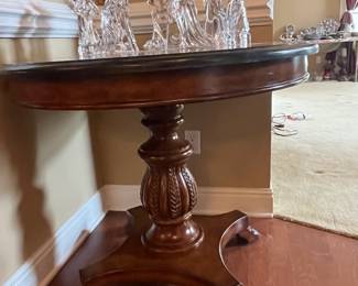 #21	Round Table with Wooden Base (36w x 31h)	 $150.00 