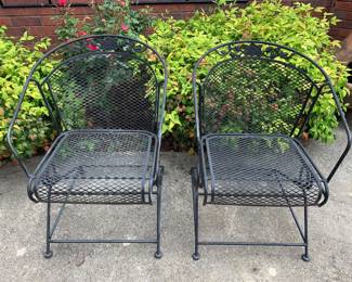#90	Black Wrought Iron Bouncy Chairs (Set of 4)	 $60.00 