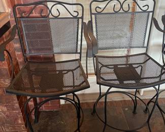 #103	Set of 2 Wrought Iron Swivel Barstools without Cushions (29" Seat Height)	 $150.00 