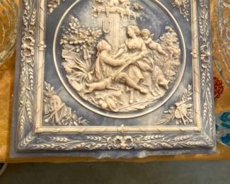 #34	Vintage Incolay Stone Jewelry Box-Blue Handcrafted USA	 $80.00 