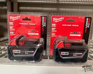 2525 2 NEW Milwaukee M18 XC 5.0 Batteries