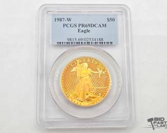 1202 1987 WProof American Gold Eagle $50 Coin
