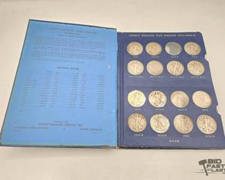 1406 90 Silver Liberty Walking Half Dollar Coins