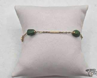 714 14kt Gold Bracelet with SemiPrecious Stones, 3.1g