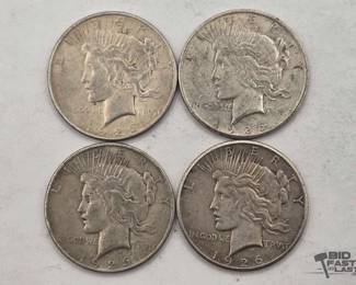 1338 4 1926 Liberty Peace Dollars 90 Silver