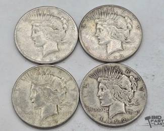 1326 4 1922 Liberty Peace Dollars 90 Silver