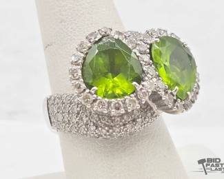 650 18kt Gold Ring with Diamonds SemiPrecious Stones, 14.9g