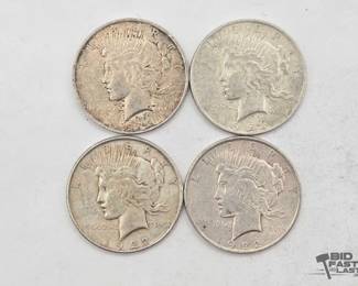 1346 4 1922 Liberty Peace Dollars 90 Silver