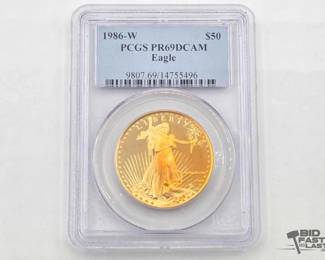 1200 1986 WProof American Gold Eagle $50 Coin