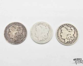 1306 3 Morgan Silver Dollar Coins