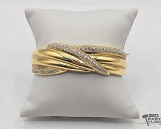 706 14kt Gold Bracelet with Diamonds, 50.7g