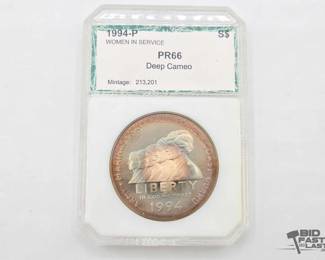 1422 90 Silver 1994 U.S. Women In Service Dollar Coin