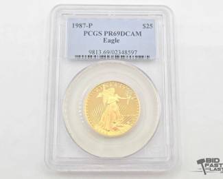 1204 1987 PProof American Gold Eagle $25 Coin