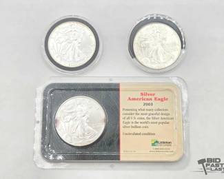 1252 .999 Silver American Eagle Dollar Coins