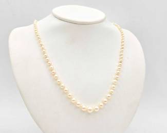 702 14k Gold amp Pearl Necklace with Diamond, 12.8g