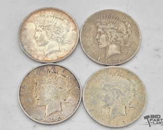 1324 4 1922 Liberty Peace Dollars 90 Silver