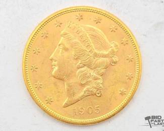 600 1905 Liberty Head Double Eagle 90 Gold