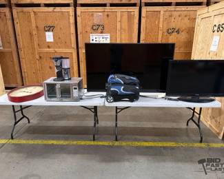 56 2 TVs, Kitchen Appliances , Bowling Equipment and Clock