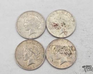 1352 4 1922 Liberty Peace Dollars 90 Silver