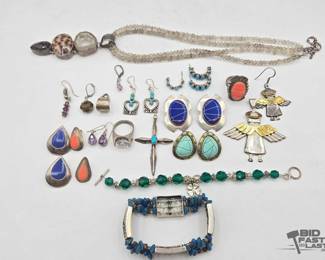 910 Silver Sterling with SemiPrecious Stones, 230.9g