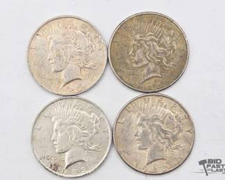 1332 4 1923 Liberty Peace Dollars 90 Silver