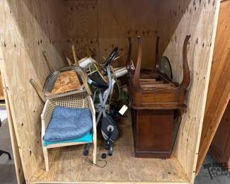 54 Exerpeutic Fitness Cycle, Glass Top Table, Rattan Chairs, Desk, Entertainment Center