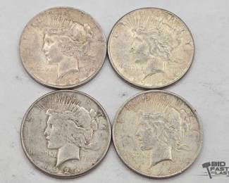 1320 4 1923 Liberty Peace Dollars 90 Silver