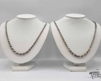 904 2 Sterling Silver Necklaces, 56.3g