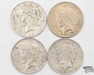 1344 4 1922 Liberty Peace Dollars 90 Silver
