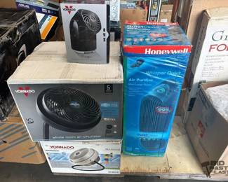 8110 1 Honeywell Air Purifier and 3 Vornado Fans