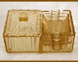 Vintage Combo Cigarette Box and Small Ashtrays All in One