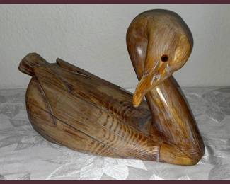 Attractive Carved Wooden Swan