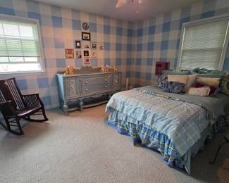Antique Painted Jacobean sideboard, Rocking Chairs + More