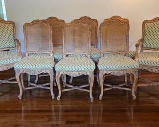Vintage French Louis XV Caned Dining Chairs