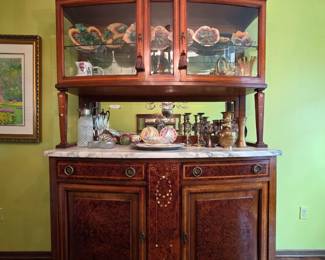 Antique French Art Nouveau Hutch Buffet