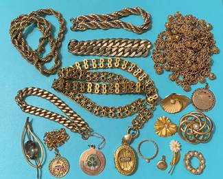 Victorian gold filled items, mid-century gold filled
