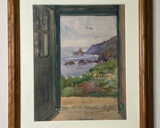1930s original watercolor, English artist 9 x 11