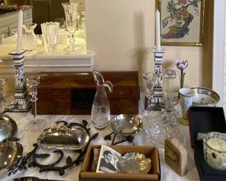 Michael Aram pieces, beautiful, crystal items, porcelain, decorate like a pro