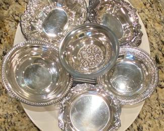 Silver plate small serving/trinket dishes
