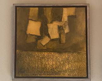 Original mixed media on board 9 x 9 1967 J. Mahlmanm