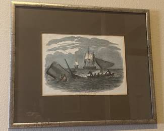Old whaling lithograph