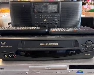 Zenith Alarm Radio, Philips Magnavox VCR plus