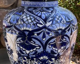 Large Lidded Talavera Lidded Ginger Jar