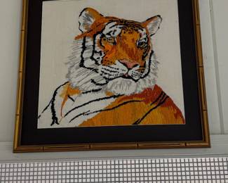 Vintage Tiger Needlepoint