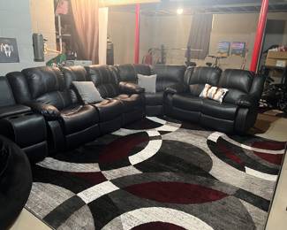 Black leather couch