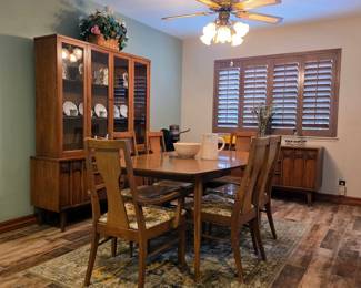 MCM mid century modern dining room furniture, including Kent Coffey Perspecta style pieces